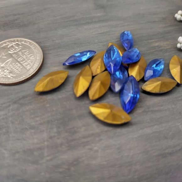 Vintage Sapphire Navettes For Jewelry Making 20 Stones Per Set - Picture 4 of 9